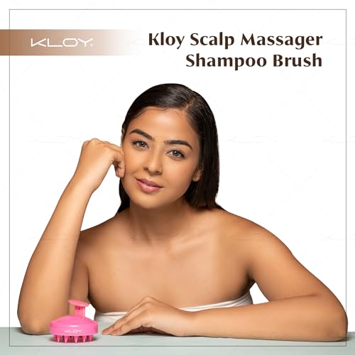 Image of KLOY Round Hair Scalp Manual Massager Shampoo Hair Brush, Super Soft Bristles for Exfoliating, Anti-Dandruff (Pink)