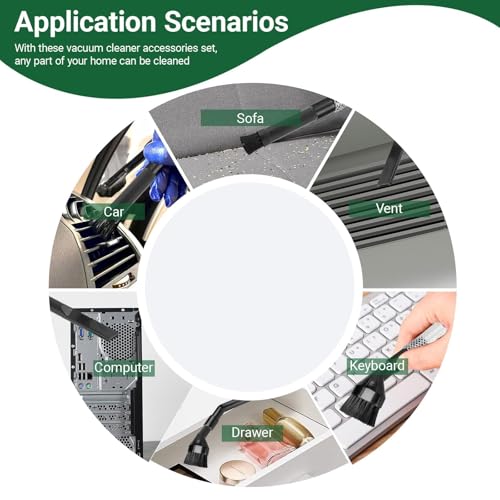EZ SPARES Vacuum Crevice Attachment Kit,Micro Cleaning Tools for Keyboard,Crevice,Car,Vents & Tight Spaces,Compatible with Most Universal 1-1/4 Inch Hose Vacuums,Computer Cleaning Kit,All in Kit by EZ SPARES - Image 5