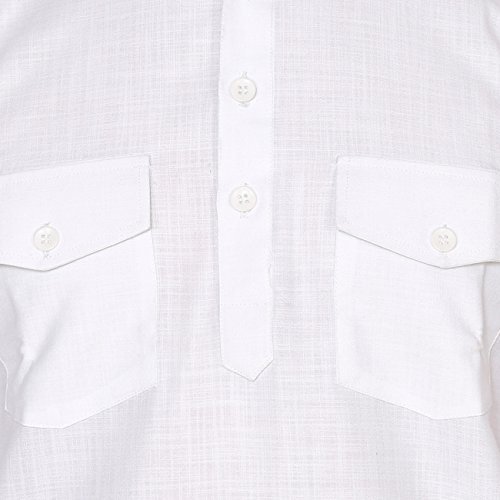Kurta de lino blanco Royal Kurta para hombre en corte regular 4