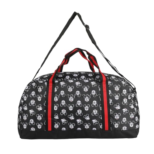 Disney Mickey Mouse Faces All-Over Print Black 21" Packable Duffel
