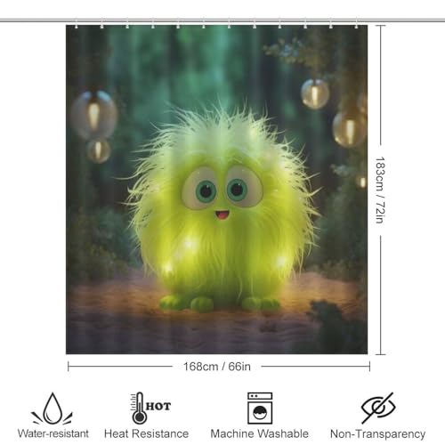 Rideau de douche lavable en machine polyester étanche 168x183 cm - 4