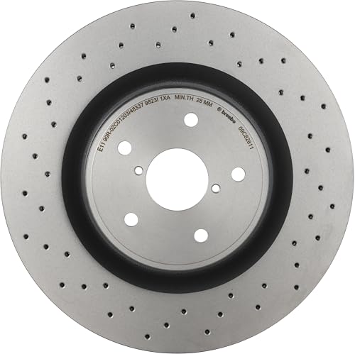 Brembo 09.C828.11 UV Coated Pillar Vented drilled Brake Rotor SUBARU OE# 26300VA000 by Brembo - Image 2