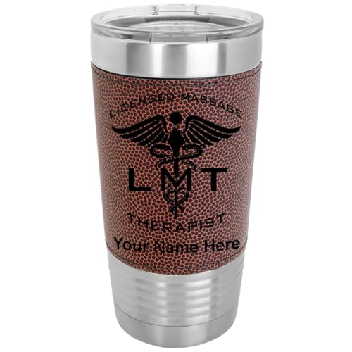 LaserGram Personalized 20oz Tumbler, LMT Massage Therapist (Football Style)