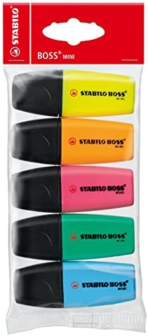 Highlighter STABILO BOSS MINI Sweet Friends - Pack of 5 - pink, blue, yellow, green, orange