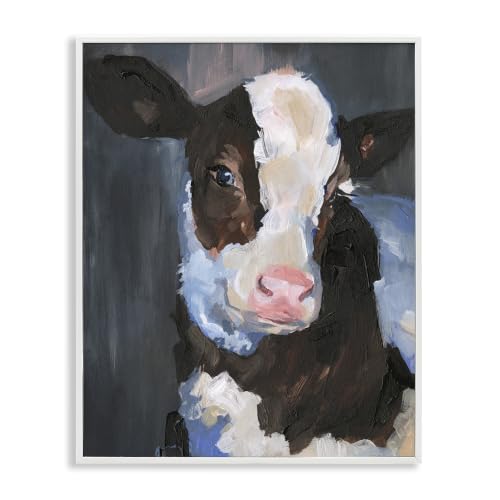 'Smiley Posing Cow Farm Cattle Animal Painting'| Framed Giclee Art