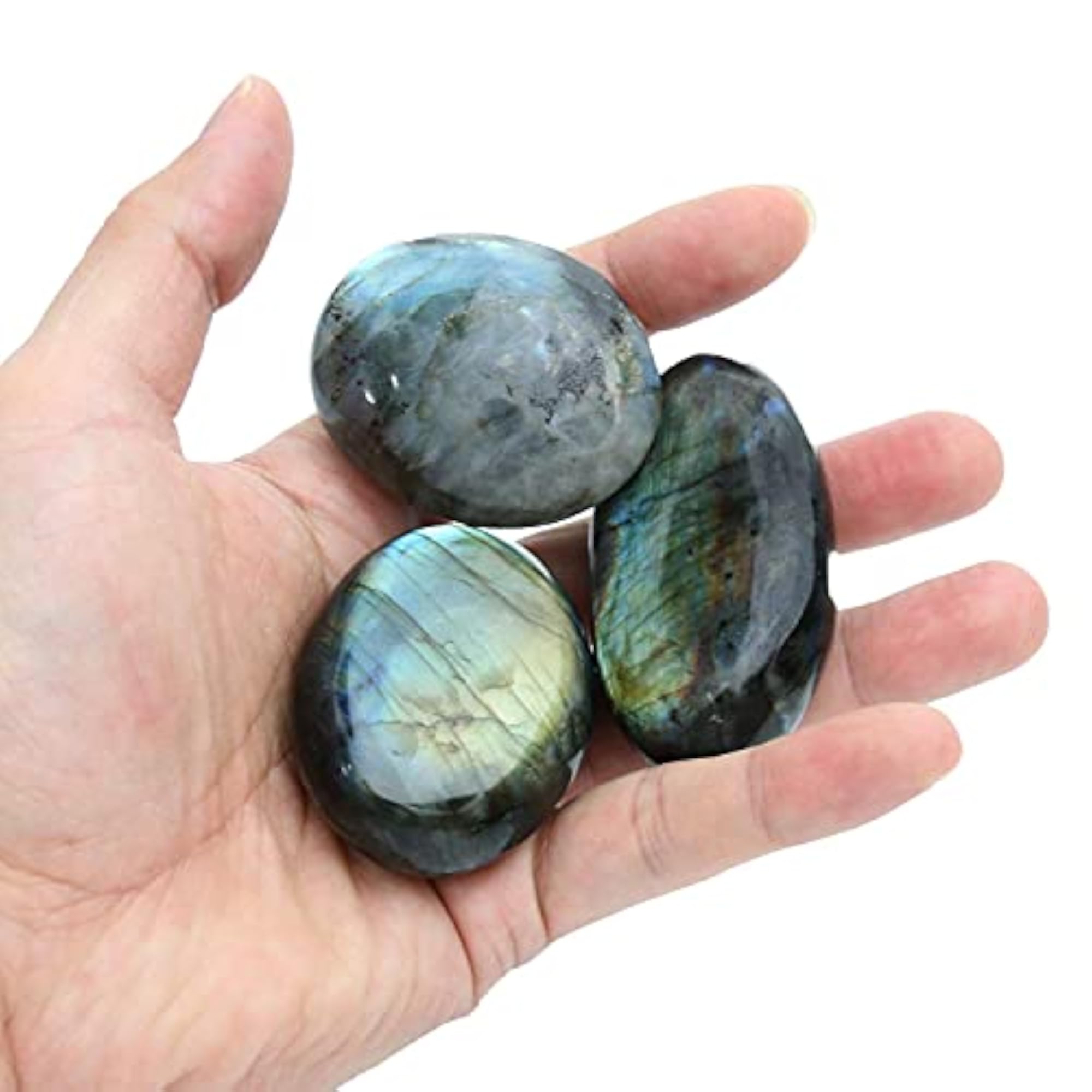 Natural Yooperlite Palm Stones for Anxiety Relief