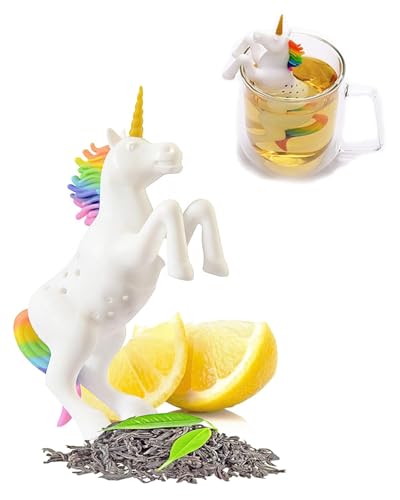 SCJJZ Filtri e colini da tè,Unicorno infusore per tè,Silicone,Cute Animal,Colino da tè Hippo,Tè Uovo per tè sfuso,Tea infusore divertente,Colino da tè per tazza,Colino per spezie in silicone,1 pcs