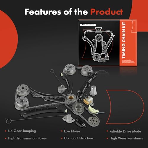 A-Premium Engine Timing Chain Kit W/Sprocket & Tensioner & Guide Compatible with Jeep Grand Cherokee, Wrangler & Dodge Grand Caravan, Charger & Chrysler Town & Country & Ram ProMaster 1500 - V6 3.6L by A-Premium - Image 7