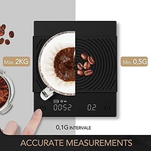 TIMEMORE Exclusive - Black Mirror Basic PRO Coffee Scale with Timer,  Espresso Scale with Flow Rate Function, 2000g/0.1g High Accuracy, Digital Coffee  Scale for Pour Over Drip Coffee, Black 