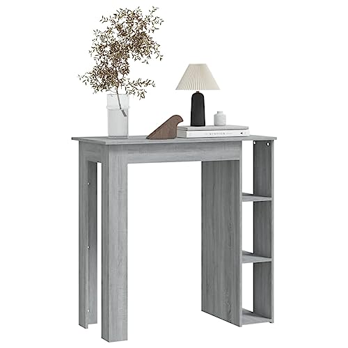 Table haute avec 3 étagères de rangement pour cuisine - 7