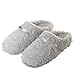 Tofern Pantoufles Chaussons Laine Fourrure Ultra Moelleux Ergonomique Thermique Fourure Doublée Semelle Antidérapant Hiver Adulte Femme Enfant Fille Gris EU 39-40