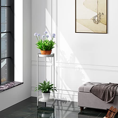 Fashionoda Plant Stand,2 Tier Metal Flower Plants Holder With 2 Removable Display For Indoor Or Outdoor,Pot Plant Planter Display(30 X 10In,White) #TOP3