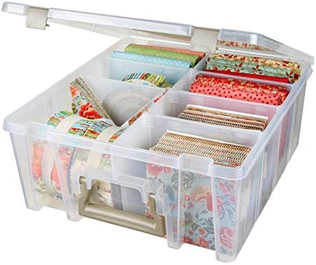 ArtBin 6990Ab Super Satchel Double Deep Box with Removable Dividers, Translucent Clear