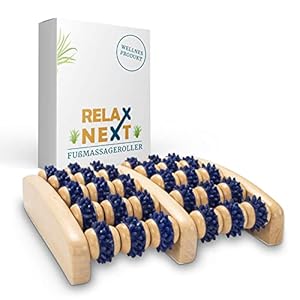 Fussmassageroller aus Holz | gegen müde und schmerzende Füße | Reflexzonen Fussmassagegerät | original RELAX NEXT