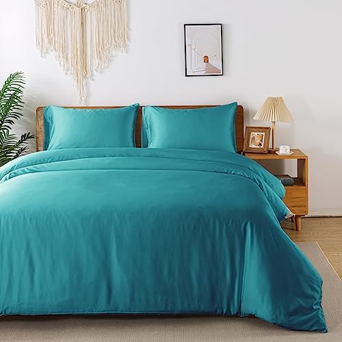 bienDo Bamboo Duvet Cover Set Super King Size Grey, 400 Thread Count, Zipper Closure, Silky All Season Superking Bed Cover-Cooling, Soft, Smooth Luxurious