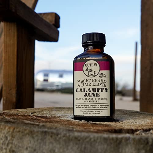 Outlaw Natural Beard Oil - Clove, Orange, Cinnamon, Whiskey Scent - Calamity Jane Beard & Hair Elixir - Natural - 3 Oz #TOP3