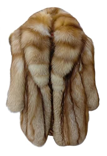 OFURTEBUY Women's Genuine Fox Fur Coat Thick Warm Fur Jacket
