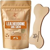 Wildfang® Leder Kauknochen Hund, Größe L – zahnpflege Hund, Hundespielzeug große Hunde, kauspielzeug & hundeknochen Welpen – für Starke Kauer (über 15 kg), 1 Stück