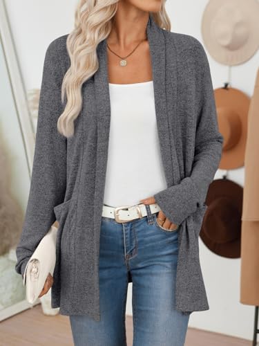Image of LILLUSORY Cardigan Sweaters for Women Lightweight Cardigans Fall Outfits | Open Front Long Cardigan with Pockets, Business Casual Outfits, Airport Travel Outfits, Teacher Outfits, 2026 Fall Fashion
