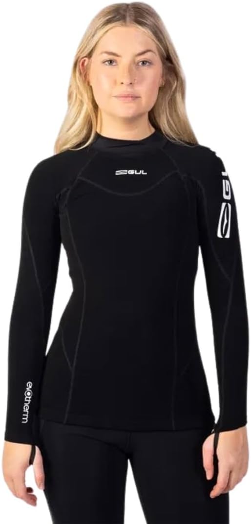 GUL Womens Evotherm Long Sleeve Thermal Rashguard - Black