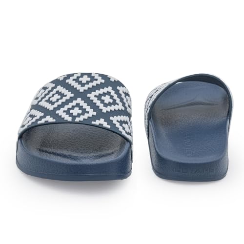 Image of Red Tape Womens Sliders in Slate Blue | Casual Pool Sliders | SLATE BLUE | 3 UK