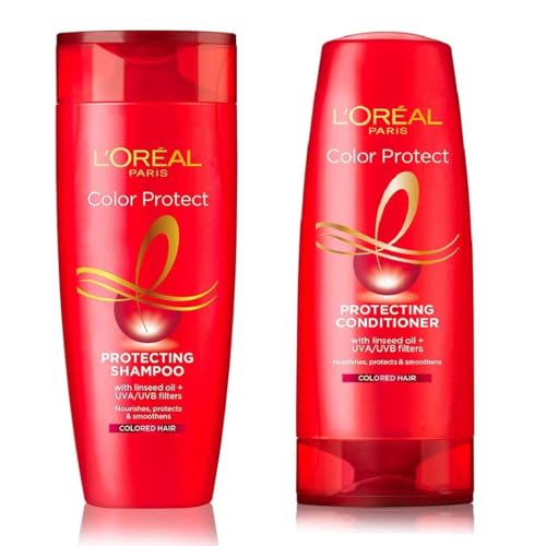 L Oréal Paris Color Protect, Protecting Shampoo With Linseed Oil+UVA/UVB Filter (180ml) + Color Protect Conditioner (180ml) (2 ITEM IN SET)