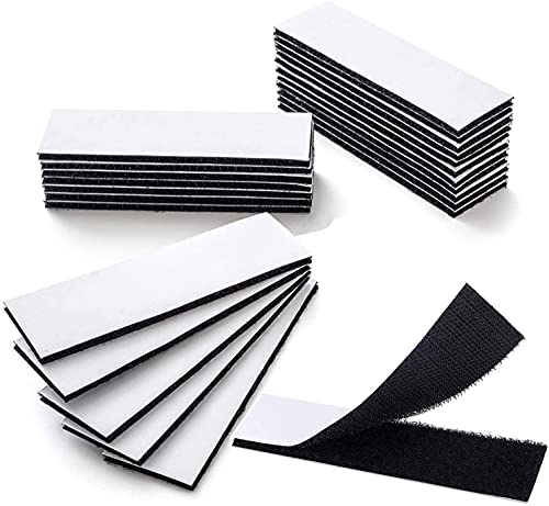 (4.72 x 2 inch) 24 Pairs Hook and Loop Strips with Adhesive Hook and Loop Tape Fastener Double Sided Tape Heavy Duty Sticky Strips Command Strips Hook and Loop Strip Mounting Tape