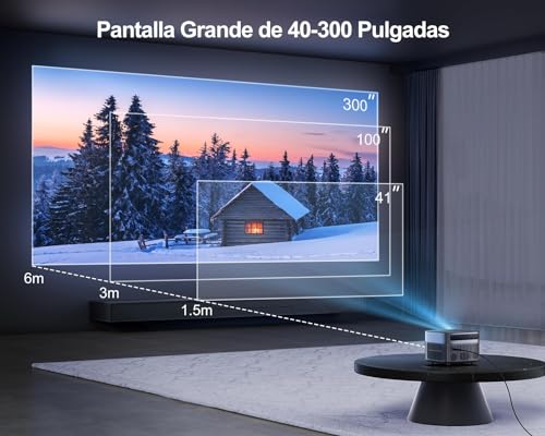 Proyector 4K WiFi Bluetooth【Auto Focus/Keystone】 30000 Lúmenes Proyector WiFi Full HD 1080P 4K Soporte WiMiUS Proyectors WiFi6 Cine En Casa 300'' Proyectors Zoom 50% para Phone/TV Stick/PS5 HDMI USB