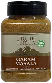 Pride Of India Garam Masala Powder, 6 oz | Gourmet 7-Spice Indian Seasoning Blend | Warm, Rich & Aromatic | For Butter Chicken, Tikka Masala, Curry, Biryani, Dal, Vegetables, Marinades | Gluten-Free