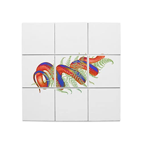 Carreaux céramique fougère et serpent 20x20 cm pour déco murale