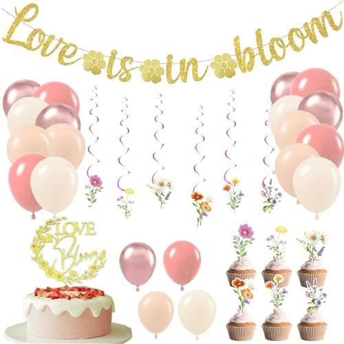 Bannière Love Is In Bloom pour un enterrement de vie de jeune fille nature
