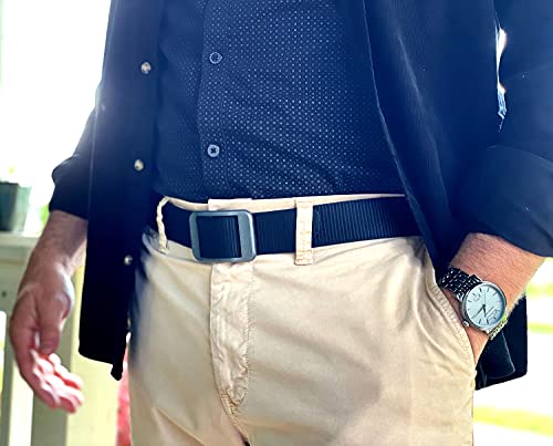Mens Nylon Belt with Aluminum Metal Buckle No-Slip Design4