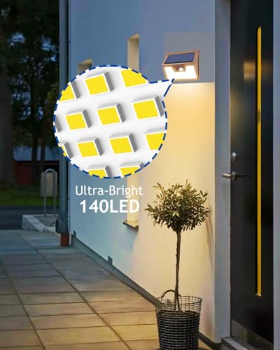 image for Peasur Solar Lights Outdoor Motion Sensor, 12Pack 140LED Waterproof So