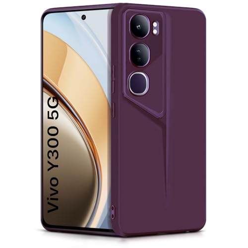 Image of WOW IMAGINE Slim Back Cover for Vivo Y300 5G | Blade Series Ultra Thin Case with Lightweight Design | Camera Protection | Soft Matte Silicone Flexible Mobile Case - Purple