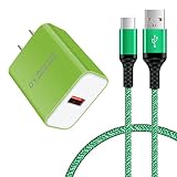急速充電器 type-c Android充電器 qc3.0充電器 18W/3A スマホ充電器 Type-C 急速充電 USB-Cケーブル 0.91m/1本 QC3.0アダプター アンドロイド充電器 タイプCコード 携帯急速充電器 Galaxy急速充電器 USB充電器 type c acアダプター タイプC電源コード USBコンセント 急速充電 USB電源アダプタ Aquos zero6 R6 sense6,Galaxy F52,Note 20 20Ultra 10 9,S22 S21 FE S20 S10 Plus,A20s A42 A50s A51 A52 A70s A71 A80 A90,Z Flip3 Z Fold3,Moto G8 Z5 Z4 Z3 Play Z2 Z Force,LG G5 G6(グリーン)