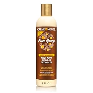 Creme of Nature Pure Honey Knot Away Leave-In Detangler, Instantly Detangles & Improves Manageability, With Coconut Oil & Shea Butter, For Dry, Dehydrated Hair, 8 oz