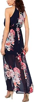 Crystal Doll Juniors' Printed Maxi Dress and Necklace Blue - XS: Buy Online  at Best Price in UAE