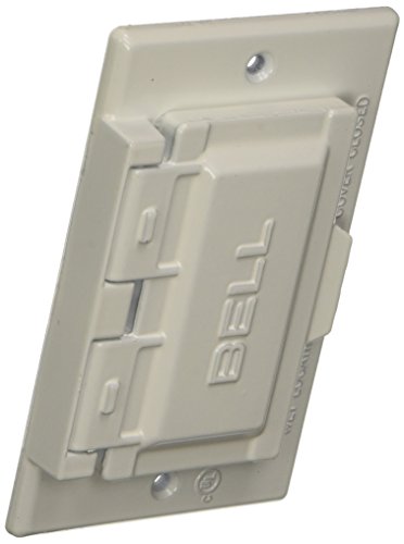BELL 1-Gang White Horizontal GFCI Weatherproof Electrical Outlet Cover Carded Pack 5101-6, Outdoor Outlet Cover for Electrical Box, Scratch-Resistant Aluminum Weatherproof Cover