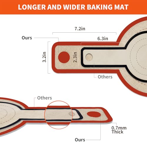 PLAPITATE Silicone Bread Sling for Dutch Oven Liner, 2 Pack Non-Stick, Easy Clean Reusable Silicone Baking Mat with Long Handles, Easy to Transfer Sourdough Bread, Red by PLAPITATE - Used condition - Image 2