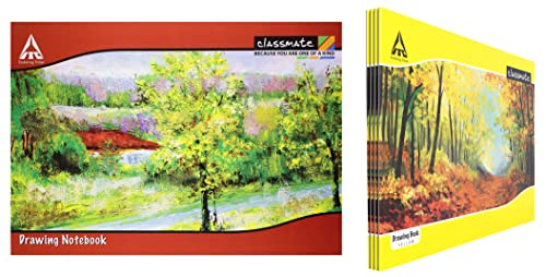 Image of Classmate Drawing Book - A4, Soft Cover - Pack of 12 & Classmate Drawing Book - Unruled, 40 Pages, 210 mm x 297 mm - Pack of 4