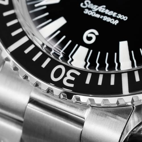 watchdives Mens Diver Watch, WD1967Q Japan VH31 Sweep Second Quartz Movement 39MM Top Hat Bubble Wristwatch (Black No Logo/Sapphire) by watchdives - Used condition - Image 6