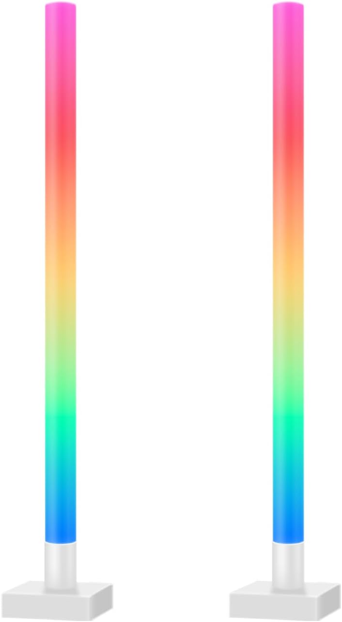 zemty RGB Corner Floor Lamp, Smart Modern Ambient Lighting with Music Sync & 16 Million Colors, Remote & App Floor Lamps for Living Room, Gaming Room, Bedrooms,2Pack