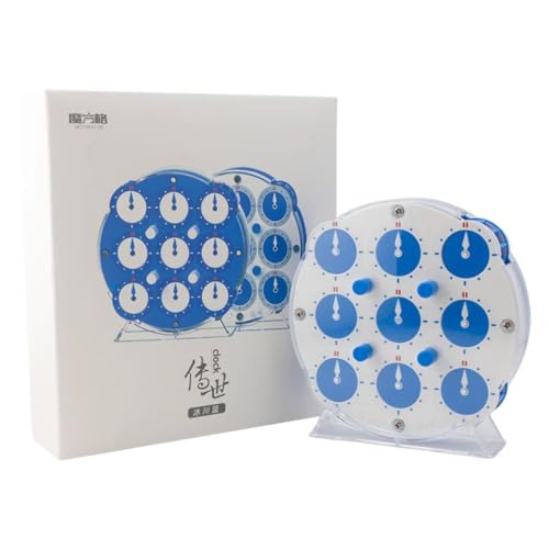 Image of QiYi Magnetic Clock | Professional 208-Magnet System | High-Precision Competition Logic Puzzle with Adjustable Tension & Inlaid Faces | Smooth Rounded Wheels for Speedcubing, Blue