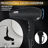 JINRI Hair Dryer, 2400W Professional Salon Hairdryer Negative Ionic Blowdryer Powerful AC Motor Quick Drying with 2 Speed 3 Heat, with Diffuser & Concentrator & Comb for Salon Hairstyles - Image 8
