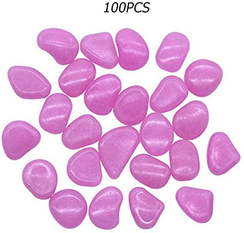 Yxx 200Pcs Pebbles Glow Stones In The Dark Solar Rocks Luminous Cobblestone Stone Light For Outdoor Recycled Rubber Walkway Fish Tank Garden Patio Planter Yard Decor, Purple #TOP1