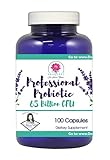 Probiotic - Gluten & Dairy Free - with FOS - for Women & Men - Professional Strength - 65 Billion CFU - 3 Month Supply - 100 caps - One of The Highest CFU on Market - by Dr. Valerie Nelson