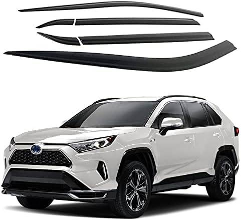 AUTOCLOVER Dark Smoked Side Window Vent Visor 6 Piece Set for Toyota RAV4 2020 / Safe RAIN Out-Channel Guard Deflector