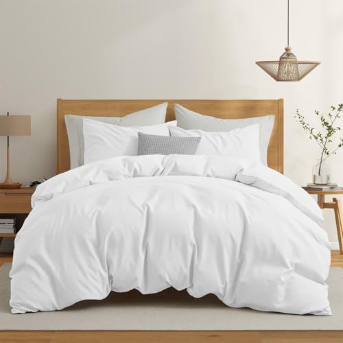 Dreamzie Funda Nordica Algodon 200x220 - Blanco - Ropa de Cama, Funda Edredon 200x220 y 2X Funda Almohada 80x80 - Algodón Reforzado - 3 Piezas
