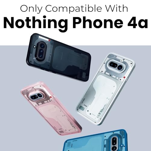 Image of RIGGEAR Shockproof Sleek Hybrid Armor 360 Rotating Magnetic Ring Stand Back Cover Case Compatible with MagSafe Accessories for Nothing Phone 4a 5G(Clear PC + Black TPU Bumper)