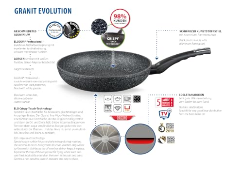 Foto von ELO Granit Evolution Pfanne 28 cm Elodur - Bratpfanne antihaftbeschichtet ELODUR Professional - Crispy Touch Technology - Schwarz - Induktion, Neu